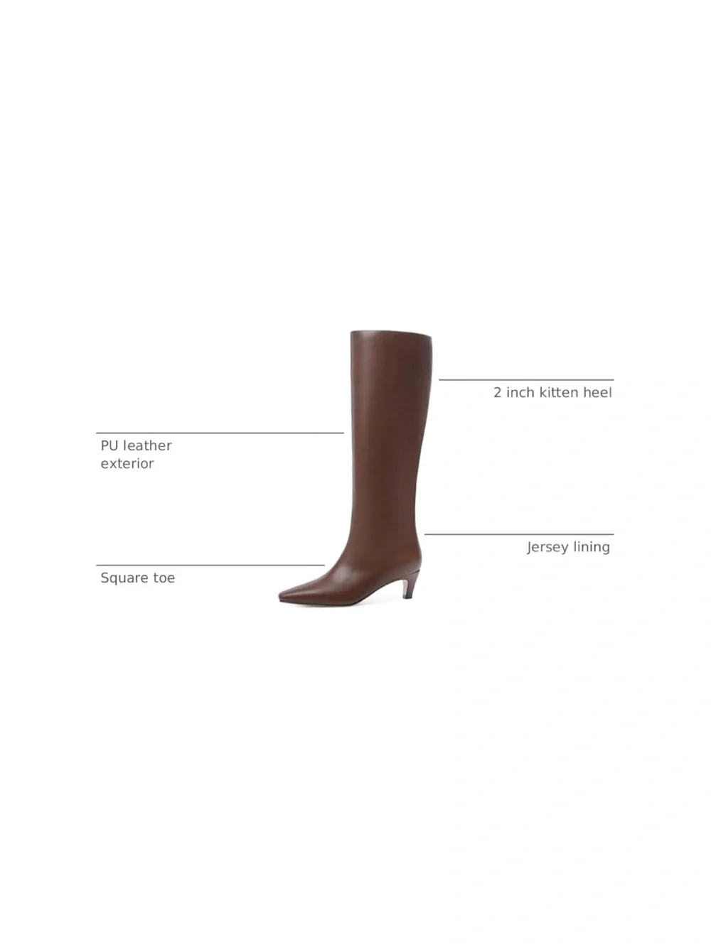 Brown Knee-High Leather Boots - Classic Women’s Dress Boots